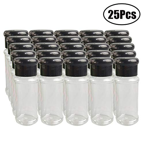 FEOOWV 25Pcs Empty Plastic Spice Bottles Set for Storing Barbecue Seasoning Salt Pepper