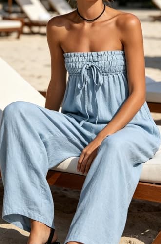 Overol holgado de lino ideal para tus días de playa y paseos de verano 6