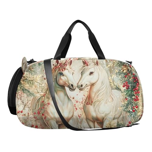 Duffle Bag for Boys or Girls with Shoes Compartment, Unicorns Berries Sports Travel Bag Overnight2
