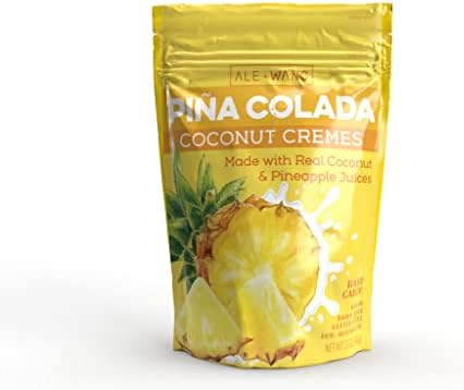 ALE + WANG Pina Colada Coconut Cremes Hard Candy (Non-Alcoholic) | Made with Natural Pineapple Juice and 100% Pure Coconut Milk | Great Alternative to Chocolate, Caramel, and Toffee (1-Pack)