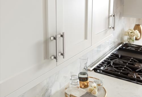Image of Amerock BP36605PN | Davenport 3-3 /4 inch (96mm) Center-to-Center Polished Nickel Cabinet Pull | Kitchen Cabinet Hardware | Furniture Hardware | Drawer Handle