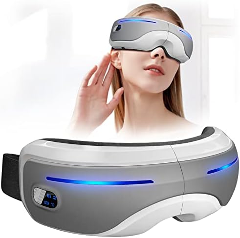 Eye Massager with Heat,FSA/HSA Eligible Rechargeable Vibrating Eye Mask with Air Compression Bluetooth Music for Migraines Dry Eyes Relax and Reduce Eye Strain Dark Circles and Puffiness Improve Sleep