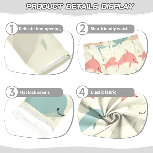 Bolaz Toddler Girls Leggings Printed Yoga Pants Leggings Pink Grey Whale for Kids3