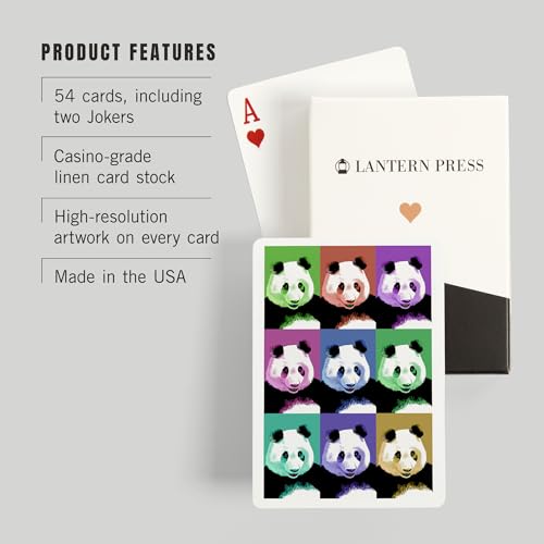Lantern Press Panda Pop Art, 52 Cartas de Poker miniatura 3