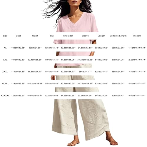 Survêtement en lin broderie ample style bohème chic avec poches - 5