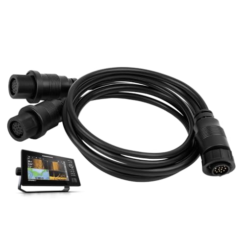 Image of 720111-1 14 M ID SIDB Y Splitter Cable for Humminbird SOLIX APEX XPLORE | 30 Inch Marine-Grade Cable, Connect Side Imaging & 2D Transducers, Supports Airmar Transducer ID, Plug-and-Play