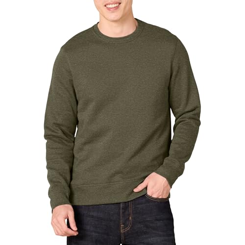 Amazon Essentials Men's Fleece Crewneck Sweatshirt (Available in Big & Tall), Olive Heather, X-Large