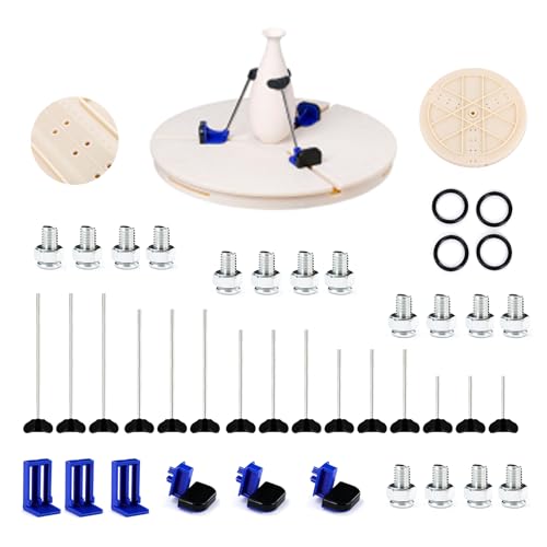 Pottery Machine Turntable Clamp Ceramics Art Sculpting Clamp Repair Tools Portable Pottery Centering ToolAdjustable Ceramic Art Repair Tool for Ceramic Beginners Professionals White