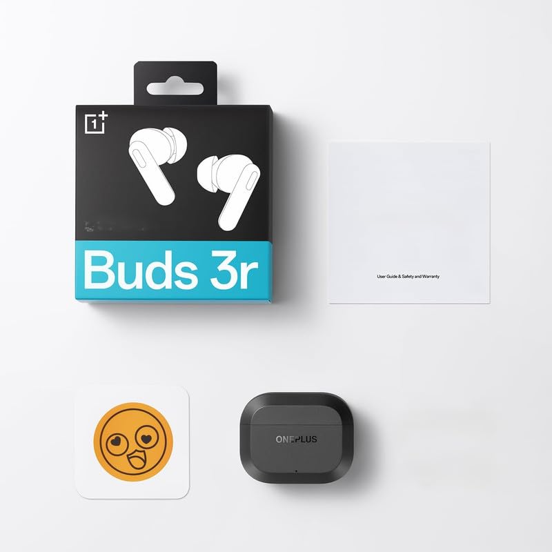 Image of 3r Earbuds for OnePlus Earbuds with Mic, 12.4mm Drivers, Playback:Upto 58hr case,4-Mic Design, IP55 Rating, TWS Ear Buds with mic(Black.SHT)