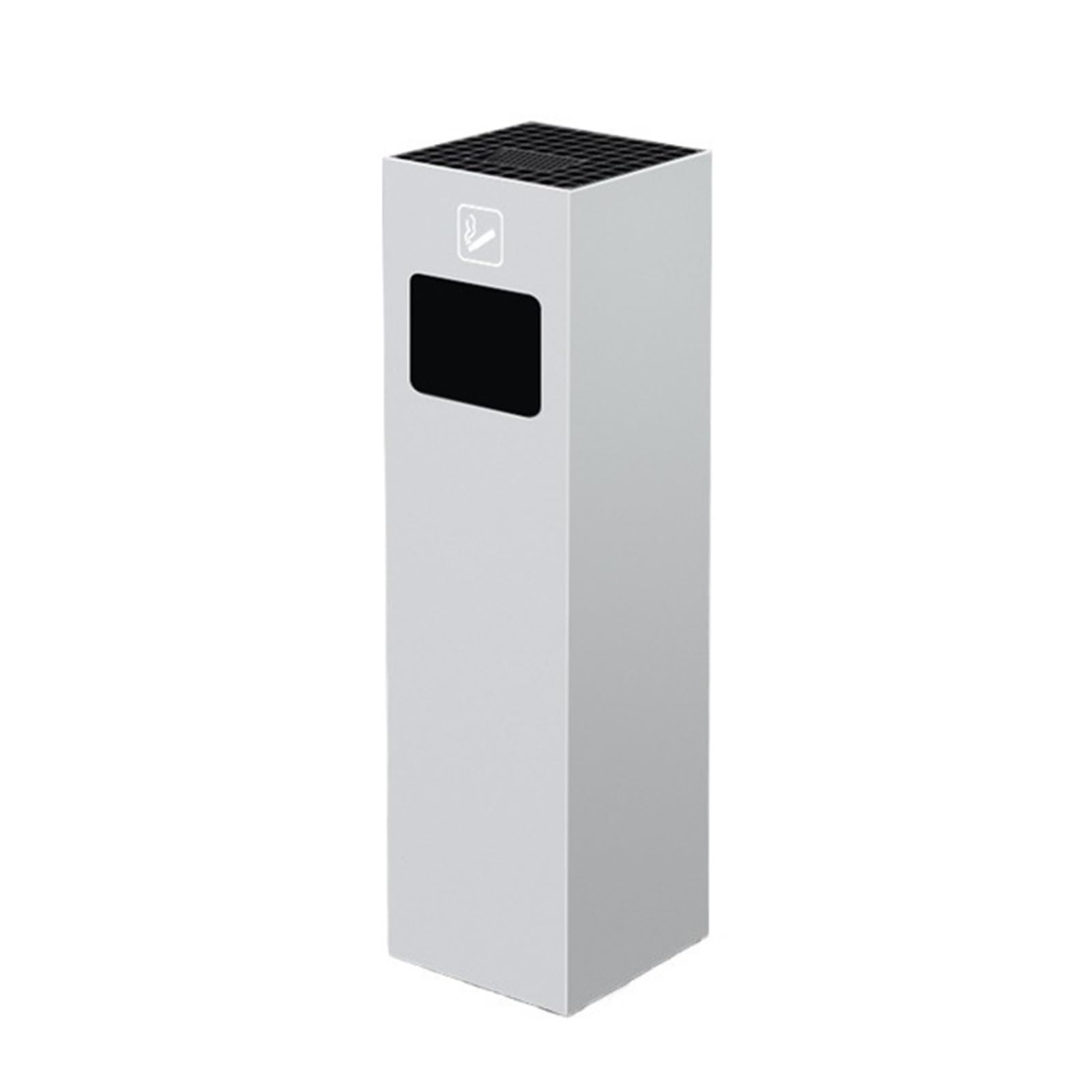 Z4T8M2K6G5 Waste Bin Commercial Garbage Can with Removable Inner Bucket, Stainless Steel Ashtray Metal for Outside Patio Trash Can(White)