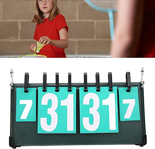 Marcador portátil multifuncional plegable de doble cara con 4 dígitos para bádminton, voleibol y tenis de mesa miniatura 2