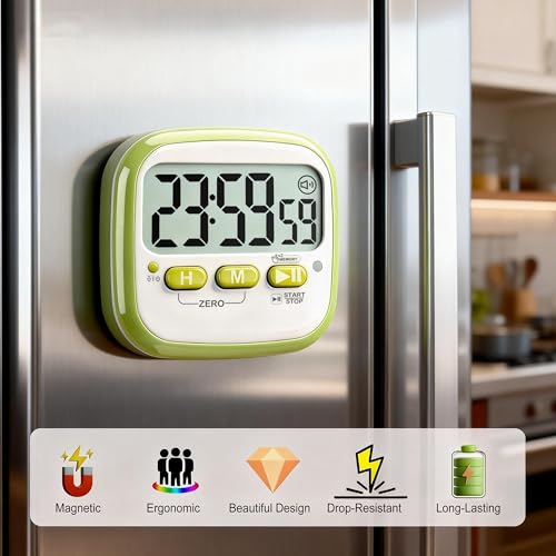 Antonki 2 Pack Classroom Timers for Kids Teachers, Magnetic Countdown Digital Kitchen Timer for Cooking, Study, Exercise, Games, Time Mangement - Loud/Silent Mode - Battery Included - Image 5