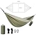 AISHULEI Portable Camping Hammock Lightweight Nylon Hammock with Straps Outdoor Hammock Tent Travel Bag & Camping Accessories for Hiking, Garden, and Beach for Beach Picnic Set (Color : Light Green)