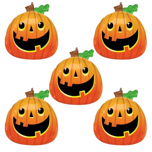 Halloween Cute Pumpkin Foil Balloons Orange Balloons for Spooky Trick-or-Treating Haunted House Ghost Themed Party Decoration Halloween Birthday Party Supplies (LvMo06)