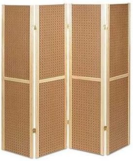 4-Panel Pegboard Wood Display 5 Feet High x 14.5 Inches