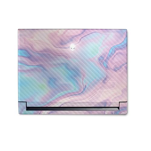 Image of MightySkins Carbon Fiber Skin Compatible with Alienware M18 R1 (2023) Full Wrap Kit - Pastel Wave | Protective, Durable Textured Carbon Fiber Finish | Easy to Apply & Change Styles | Made in The USA