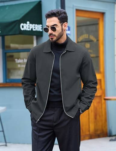 Image of TACVASEN Mens Lightweight Windbreaker Full Zip Up Laydown Collar Jackets Light Casual Coat with Zip Pockets