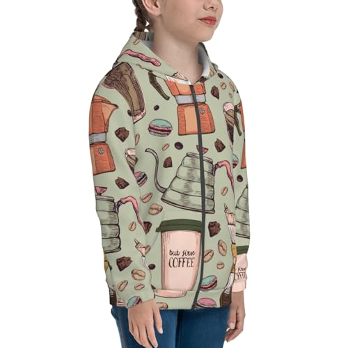 Colorful Coral Reef Kid Hoodies Boys Zip Up Sweatshirts Girls Pullover with Pocket4