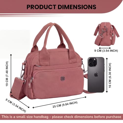 Image of TS WITH TECHSUN Small Women Crossbody Sling Bag Handbag for Travel Office Use, Water Resistant Nylon Shoulder Purse, Adjustable Strap Multipocket Organizer (25(L) X 19(H) X 9(W) CM)