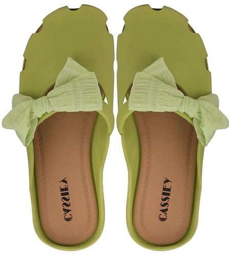 Image of CASSIEY Fashion Slippers For Women slipper Printed Bow design Slip on Flat Sandals