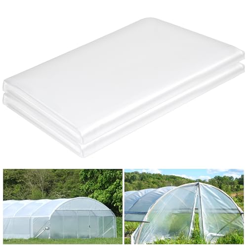 10 x 20 FT Clear Greenhouse Plastic Sheeting, 6 Mil Polyethylene Film Heavy Duty, Water Sun Frost Wind Dust Resistant Winter Hoop House Toughness Plastic Cover for Farming, Gardening, Agriculture,DIY
