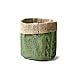 Zwartz Sizobag Jute Übertopf olivgrün-Natur ca. 13x13cm / dekorativer Übertopf Korb zur Dekoration & Aufbewahrung / moderner Jute Blumentopf