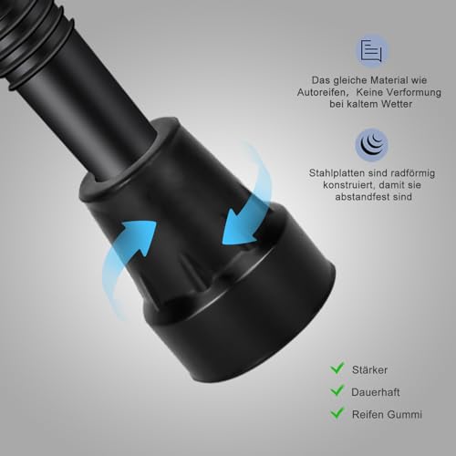 Hohe Qualität Gummihülsen (2 stück) | Gummi Stopfen Für Gehhilfe & Krücken | Krückenkapsel Aus Naturkautschuk Mit Stahleinlage | Für Höhere Stabilität(Ø18mm Schwarz)
