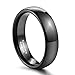 TRUMIUM 6mm Black Tungsten Ring for Men Women High Polished Comfort Fit Wedding Band Size 10