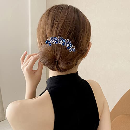 Sankuwen Flower Rhinestones Hair Combs Accessories,Perfect Mother's Day Gifts,Brithday Gifts(Style B,Deep Blue) #TOP3