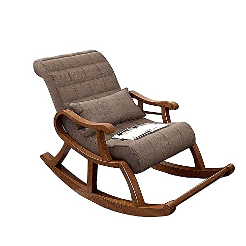 Image of Sheesham Wooden Rocking Chair for Adults, Living Room Bedroom Relaxing Chair (Brown)