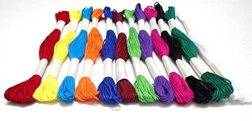 Image of Goelx Skein Embroidery Thread Floss /Jewelry Making Craft Thread Pack of 25 Skeins - Multi