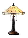 Chloe Lighting CH31315MI16-TL2 Belle Tiffany-Style Mission 2 Light Table Lamp with Shade, 26 x 20 x 9 5/8', Bronze