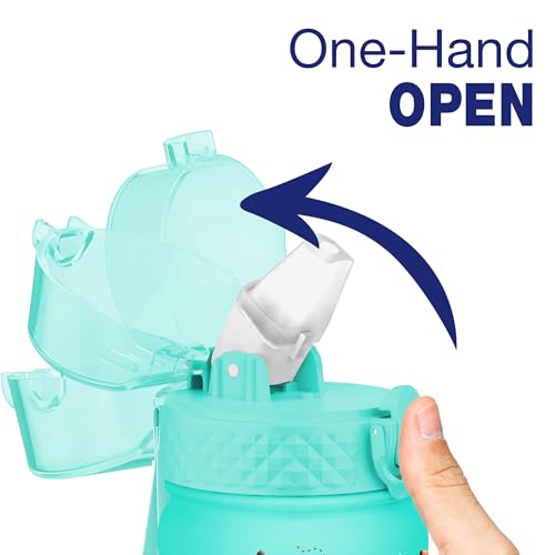 GOPPUS 550ml/18oz Kids Insulated Water Bottle with Straw Cute Double Wall Stainless Steel Child's Small Flask Vacuum Insulated Steel Metal Leak Proof Drink Flask Boys Toddler Girls Bottles BPA-Free - Image 3