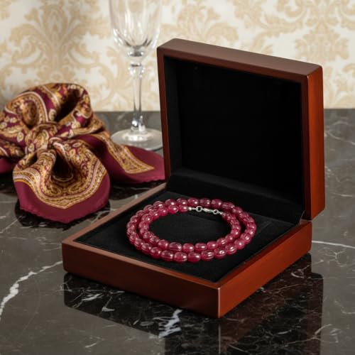 Collier perles de calcédoine rubis LKBEADS, création artisanale d'exception