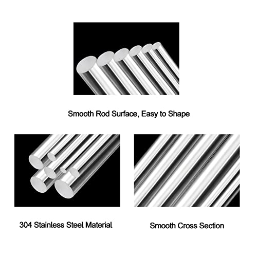 Eoiips 3/4" Diameter 304 Stainless Steel Round Rod Solid Rod 10" In Length, For Diy Metal Craft & Metal Working Hobbies, 1Pcs #TOP3