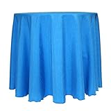 Ultimate Textile -5 Pack- Reversible Shantung Satin - Majestic 90-Inch Round Tablecloth, Cobalt Blue