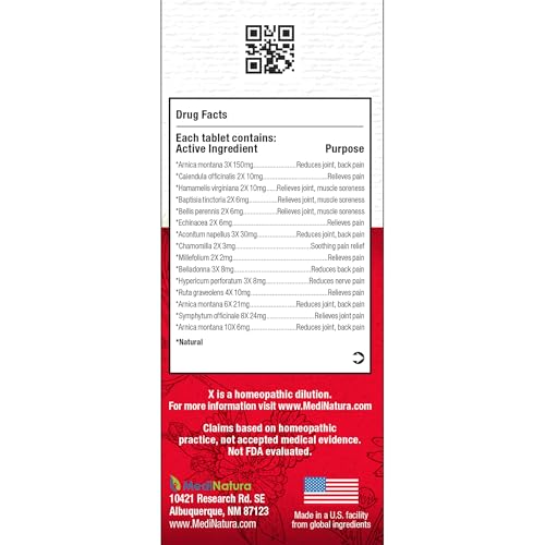 image for MediNatura T-Relief Pain Relief Tablets with Arnica | Homeopathic Form