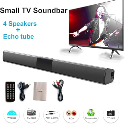 Kabelloser Bluetooth 5.0 Soundbar-Lautsprecher für Fernseher mit Fernbedienung, True Wireless 20 W USB wiederaufladbar,EQ-Modus für Heimkino, Audio, PC, TV, Telefon, Laptop – Bild 4