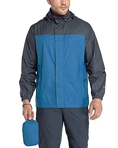 Veste de pluie homme légère imperméable avec capuche - Coupe-vent de golf et cyclisme L