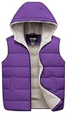CTFASHION Girls Hooded Vest Puffy Kids Fashion Warm Sleeveless Zip Up Quilted Jacket with Pockets Purple 8