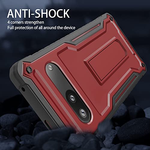 Image of for Google Pixel 7 Case, Military Grade Protection Shockproof Case with Tempered Glass HD Screen Protector and Kickstand Compatible with Google 7 Phone 6.3 Inch (Red)