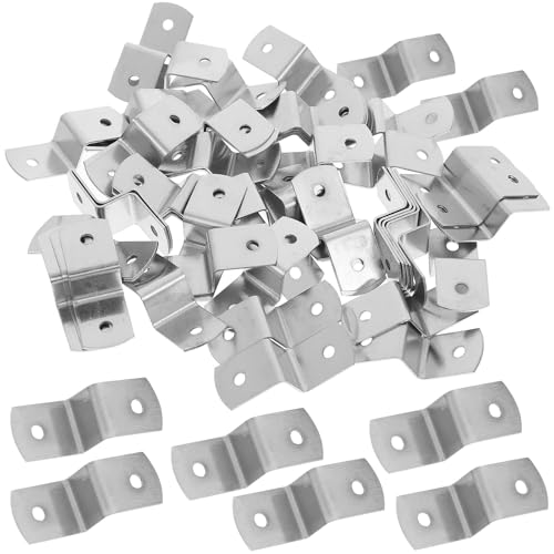 NUSITOU 100 Clips de Sujeción Z para Marcos y Lienzos Soportes Metálicos para Esquinas Ideales para Montaje de Cuadros y Proyectos de Arte