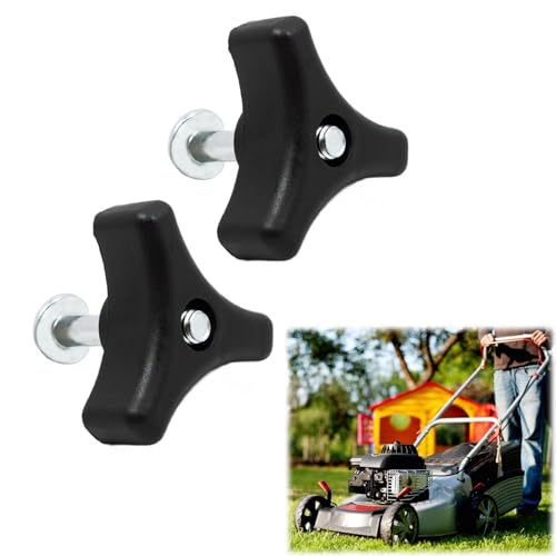 2 Pezzi Tosaerba Triangolo Maniglia Manopola Vite Dado Bullone a Vite per Tosaerba Tagliaerba Vite Dado Bullone di Ricambio per Tosaerba Tosaerba Triangolare Maniglia (Nero)