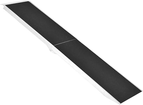 8ft Aluminum Portable Lightweight Pet Ramp,Nonslip Folding Dog Ramp,Dogs Truck Ramps,Foldable Large Dog Car Ramp,with Non-Slip Surface,for Small Medium Large Dogs to Cars, Trucks and SUVs Black