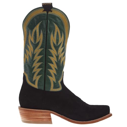 Hyer Mens Culver Black Roughout 13 In Grass Vintage Goat Top Cowboy Boot3