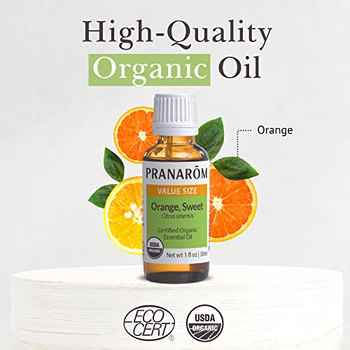 Pranarom - Orange Essential Oil (1Oz / 30Ml) - 100% Pure Natural Therapeutic Grade Essential Oil For Diffusing, Cleaning, And Digestion | Usda And Ecocert Certified Organic #TOP2