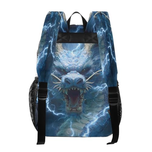 Dragon Blue Magic Clear Backpack Heavy Duty See Through Transparent PVC BookBag for Kids Boy Girl School Work3