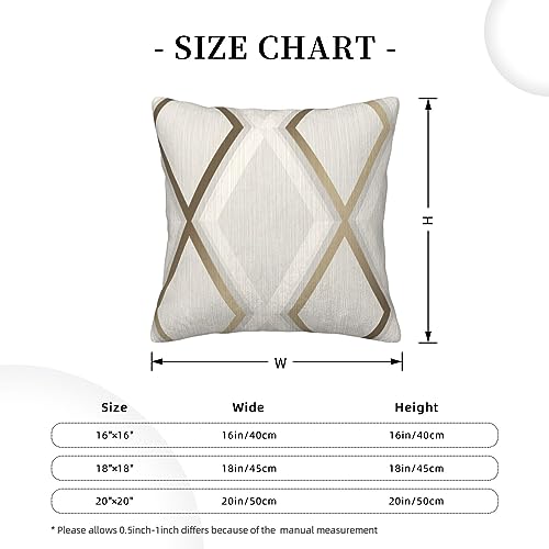Housse de coussin en velours côtelé imprimé géométrique ivoire doré canapé lit - 5