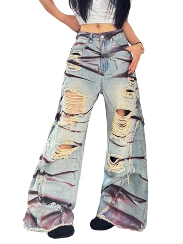 OYICAI Women's Wide Leg Baggy Jeans Trendy 2026 Denim Pants