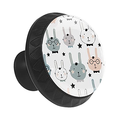 Lot 12 boutons de tiroir lapin 35mm poignées en bois pour crèche